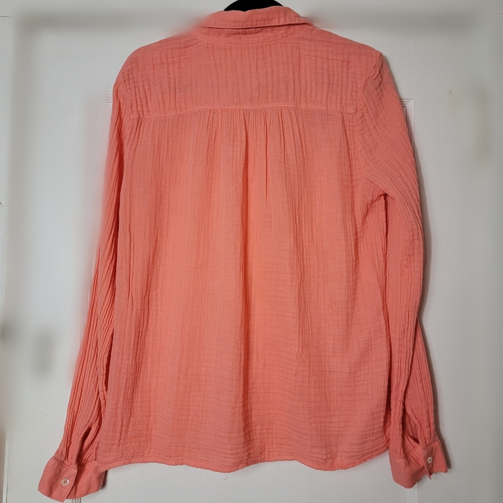 Three Dots 100% Cotton Button Down, Size L - Picture 5 of 8